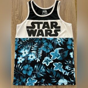 Star Wars Black and Blue Floral Tank Top